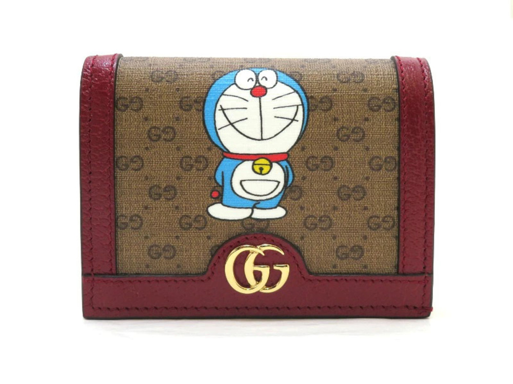 Gucci Doraemon Collaboration Wallet Beige Cream Bordeaux Purple Brown SJ
